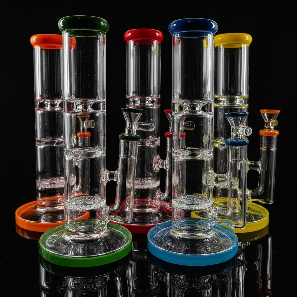10-Inch Honeycomb Straight Water Bong - SmokeMEGA