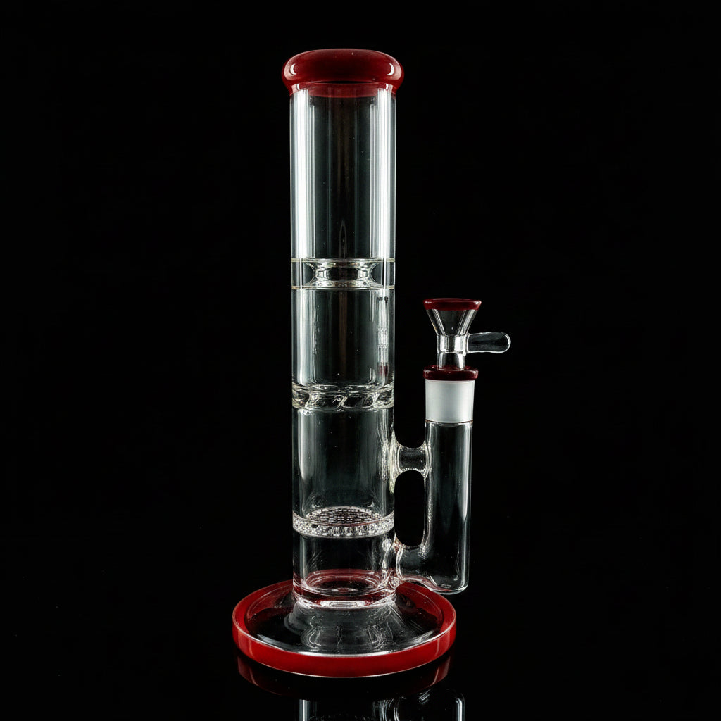 10-Inch Honeycomb Straight Water Bong - SmokeMEGA