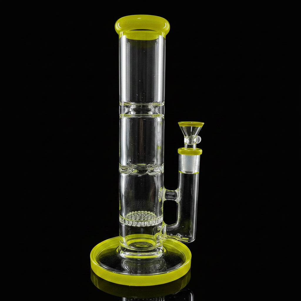 10-Inch Honeycomb Straight Water Bong - SmokeMEGA