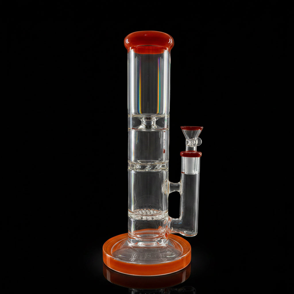 10-Inch Honeycomb Straight Water Bong - SmokeMEGA