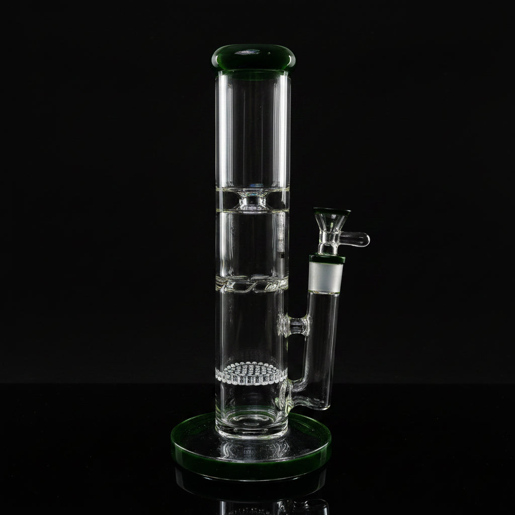 10-Inch Honeycomb Straight Water Bong - SmokeMEGA