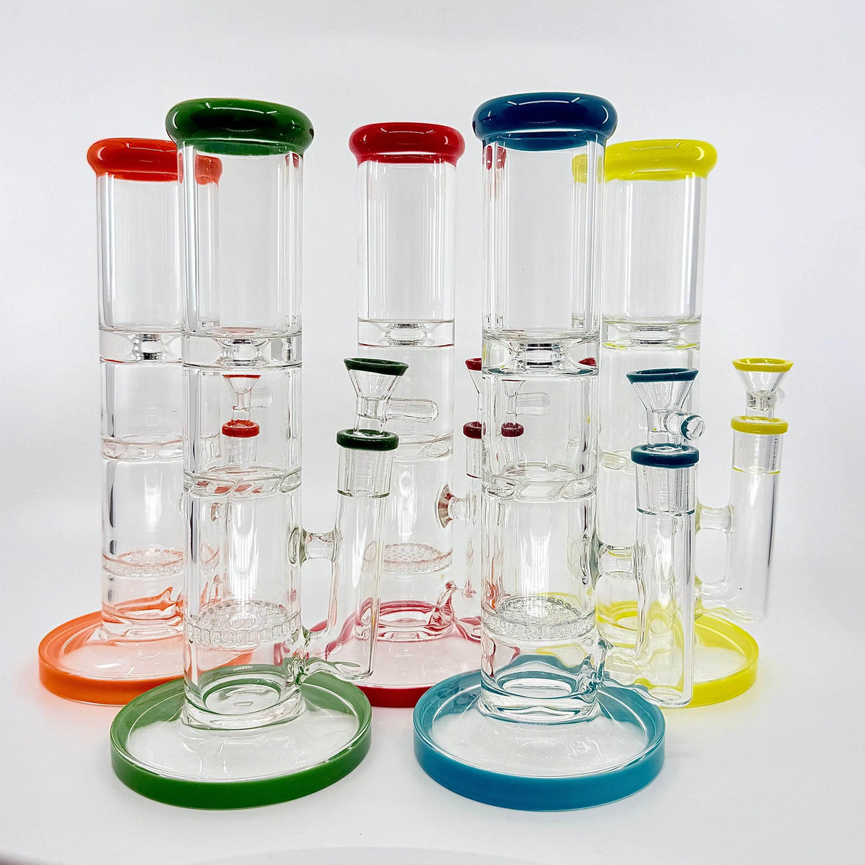 10-Inch Honeycomb Straight Water Bong - SmokeMEGA