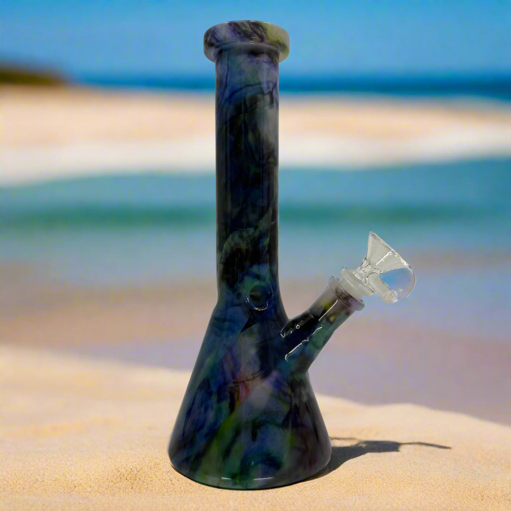 10" Multi-Color Ceramic Beaker Bong
