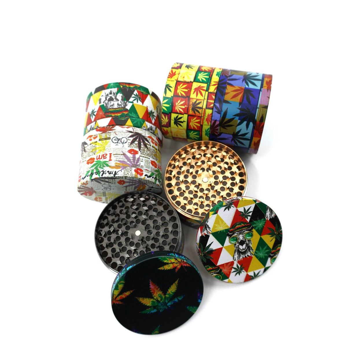 100 mm 4 Part Multi Color Grinder - SmokeMEGA