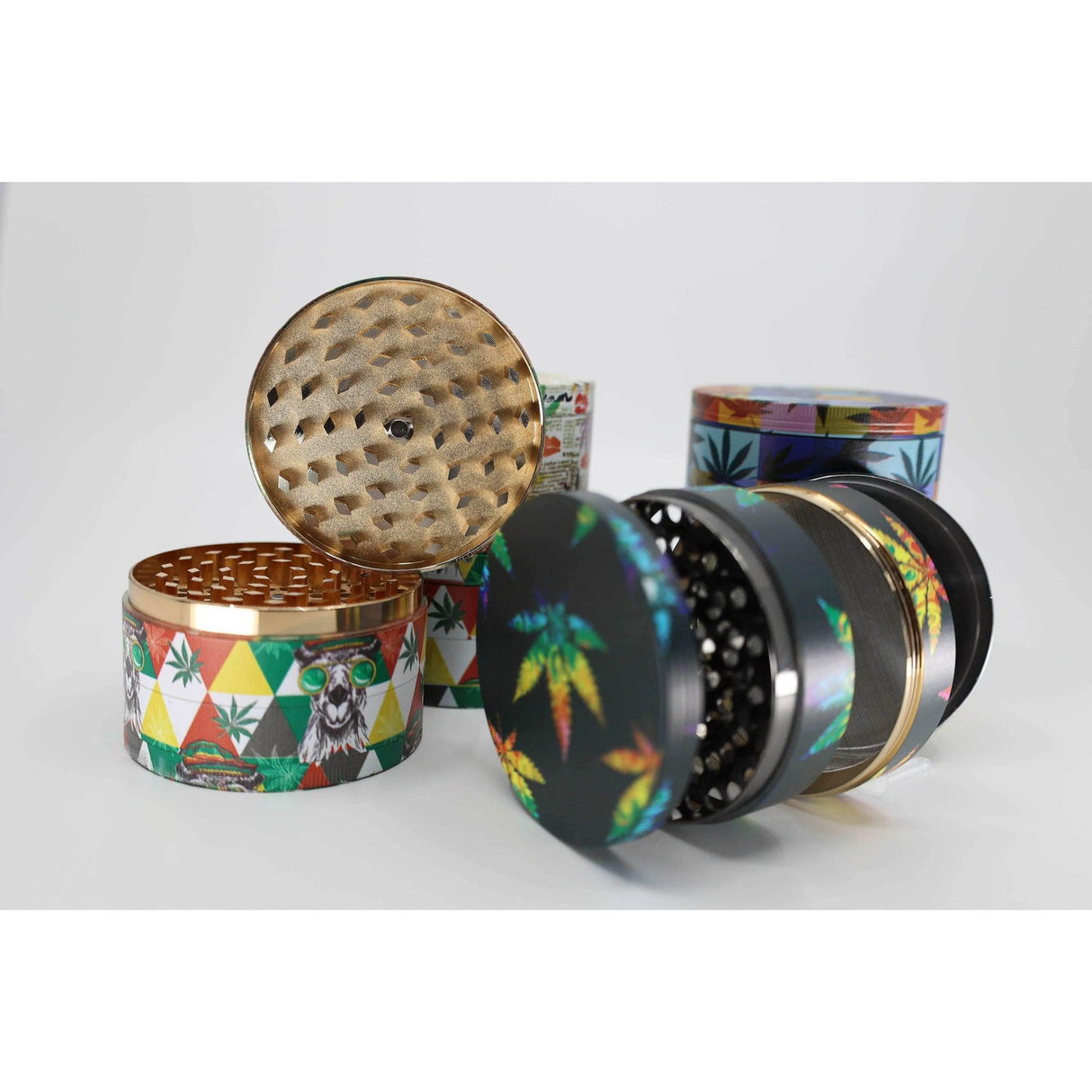 100 mm 4 Part Multi Color Grinder - SmokeMEGA