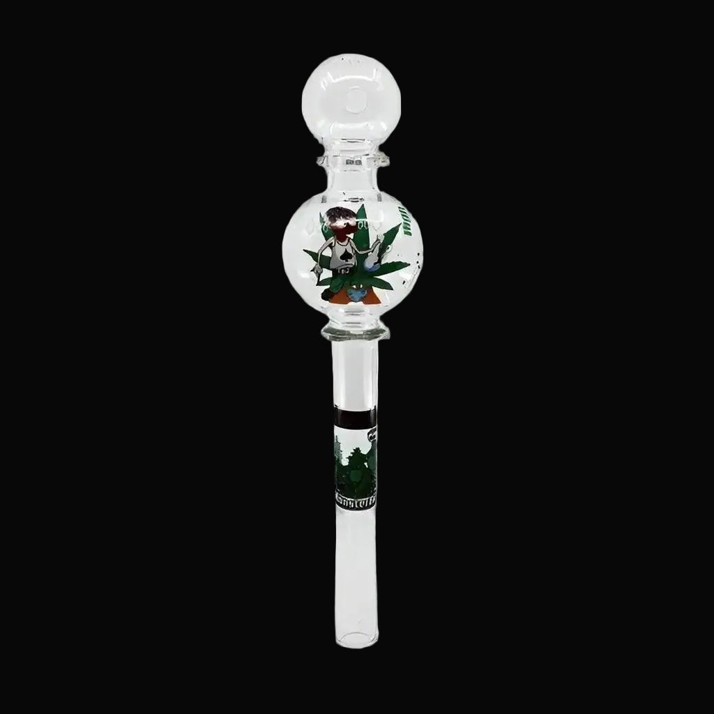 10" Two Jumbo Bubble Glass Oil Burner Clear (Price per pc)