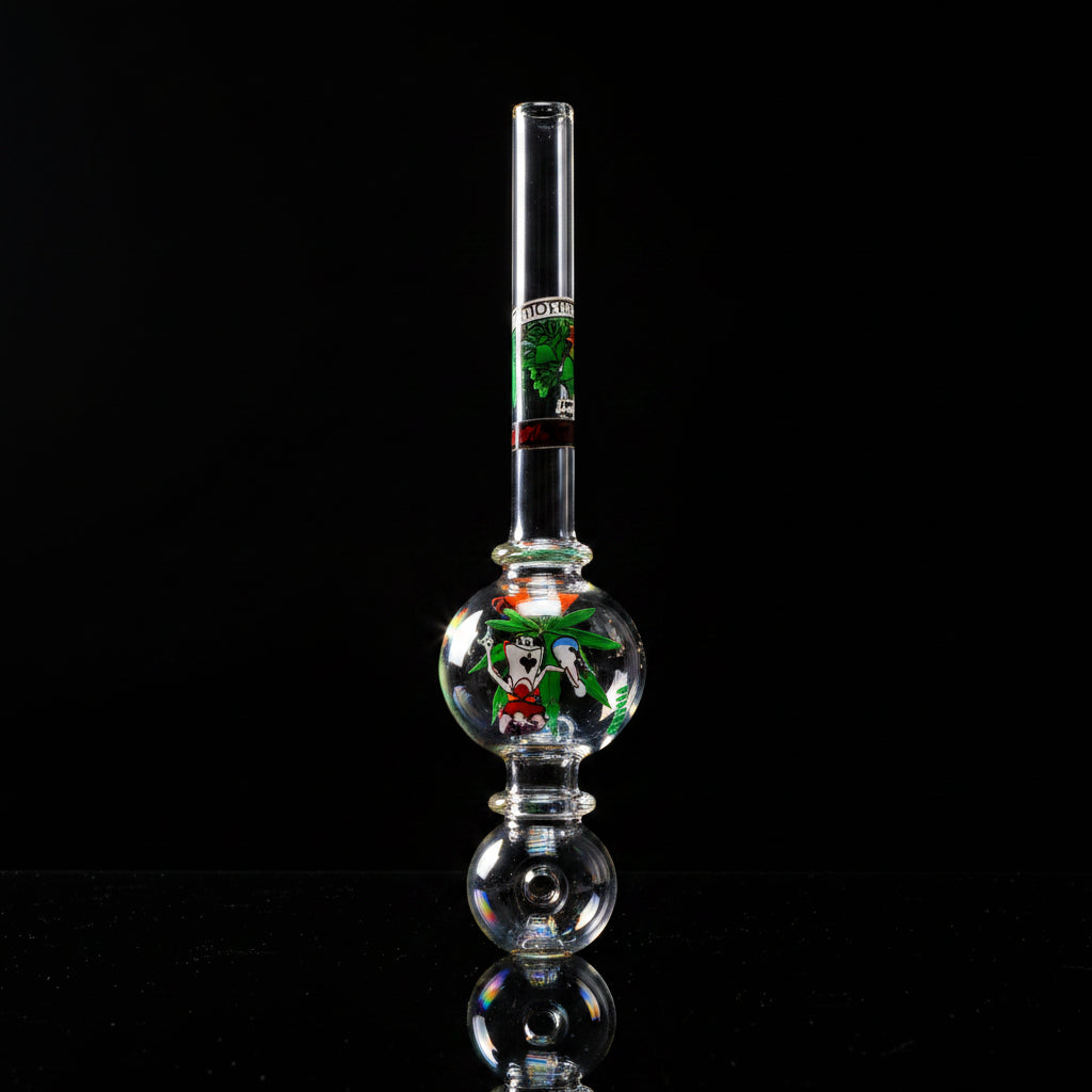 10" Two Jumbo Bubble Glass Oil Burner Clear (Price per pc)
