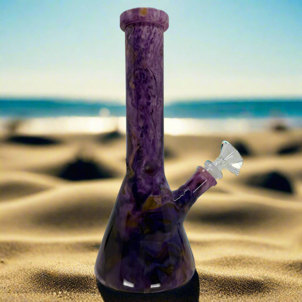 10" Multi-Color Ceramic Beaker Bong