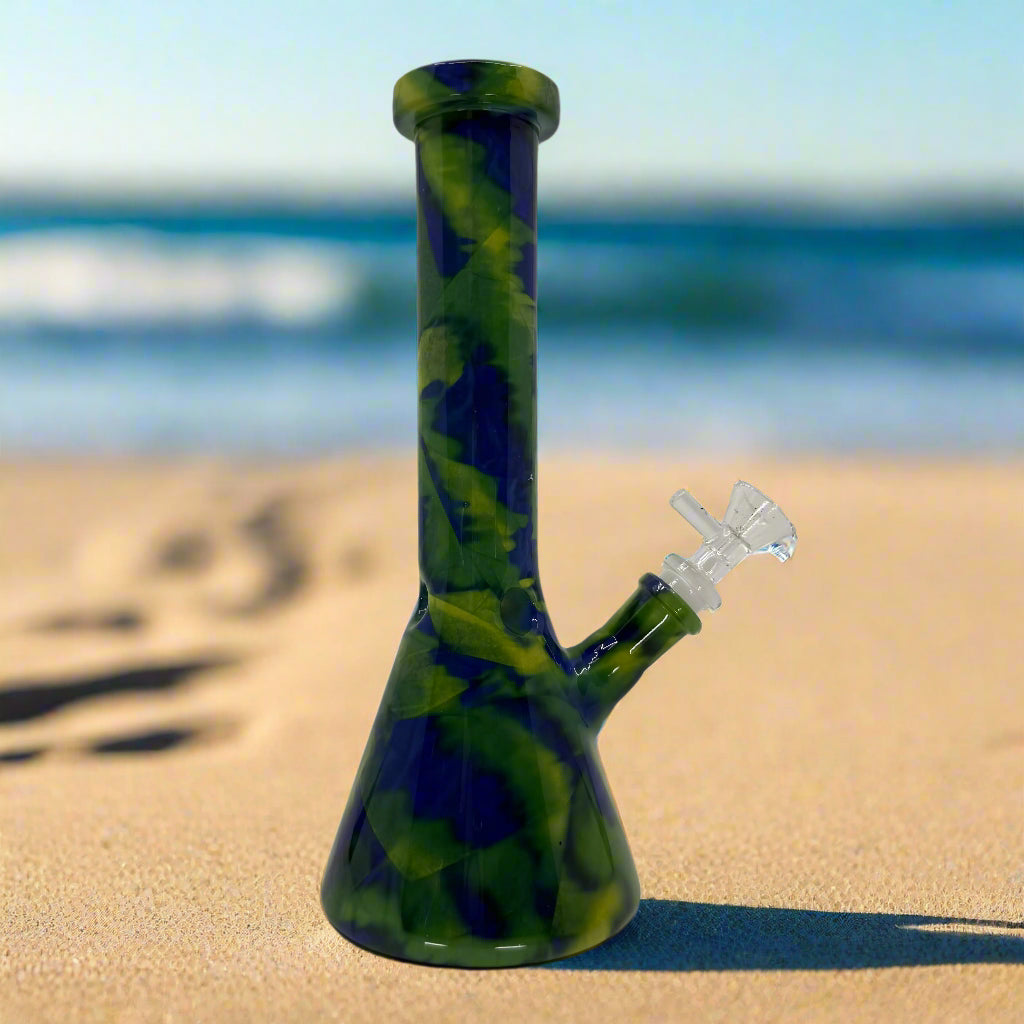 10" Multi-Color Ceramic Beaker Bong