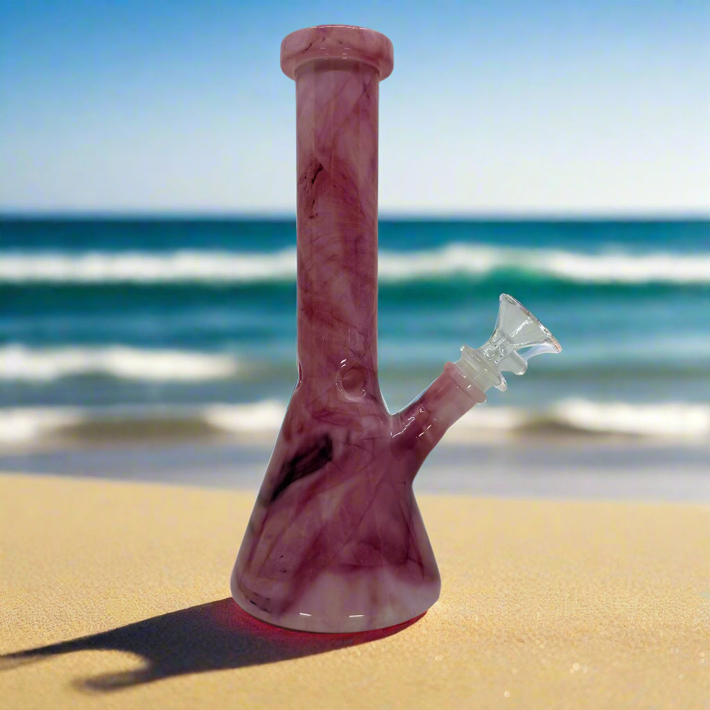 10" Multi-Color Ceramic Beaker Bong