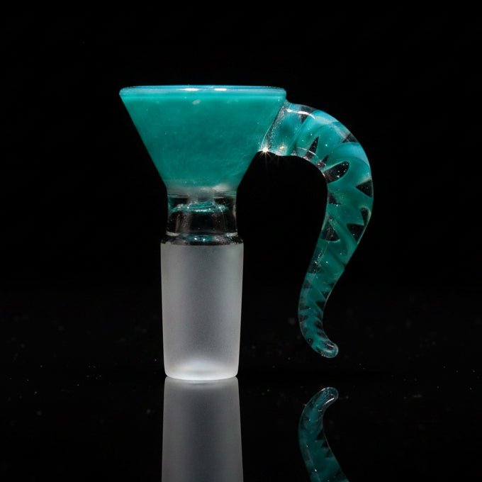 14-mm Glass & Glass Single Horn Frit Bowls - SmokeMEGA