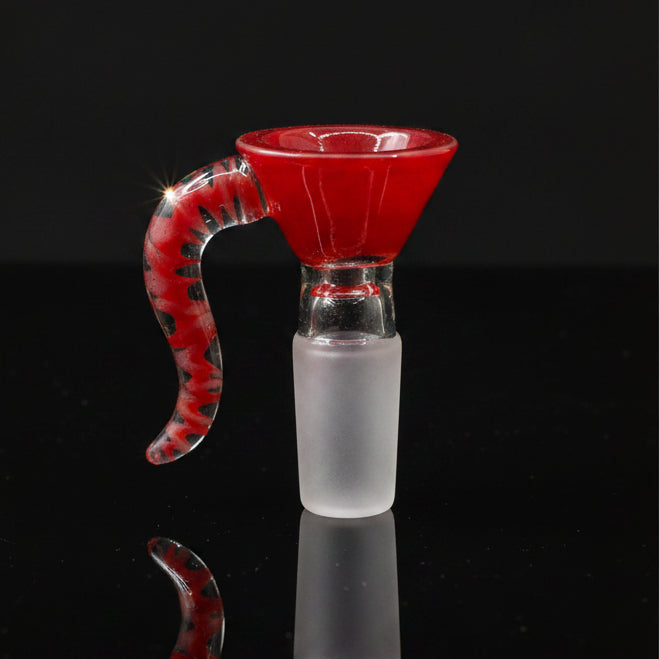 14-mm Glass & Glass Single Horn Frit Bowls - SmokeMEGA