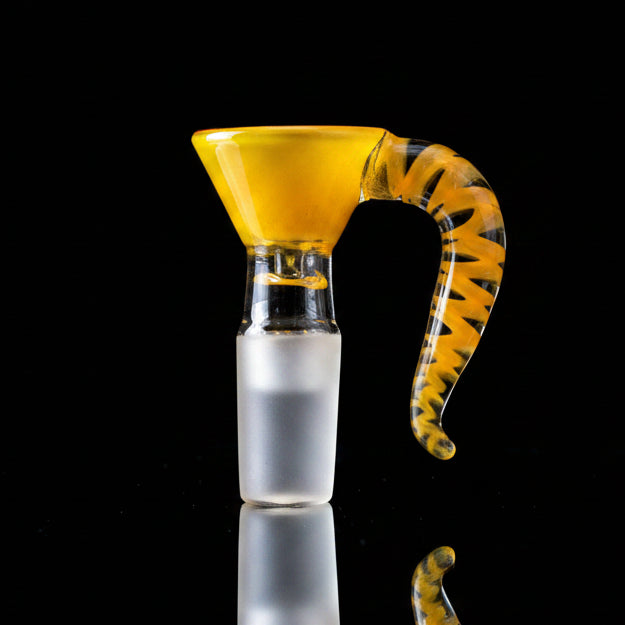 14-mm Glass & Glass Single Horn Frit Bowls - SmokeMEGA