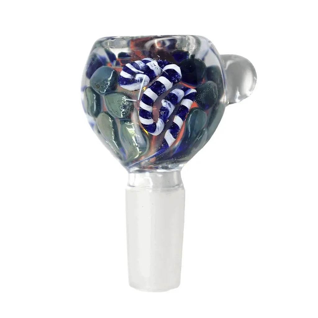 14MM Male-Glass On Glass Slide Bowl Round - SmokeMEGA