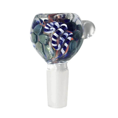 14MM Male-Glass On Glass Slide Bowl Round - SmokeMEGA
