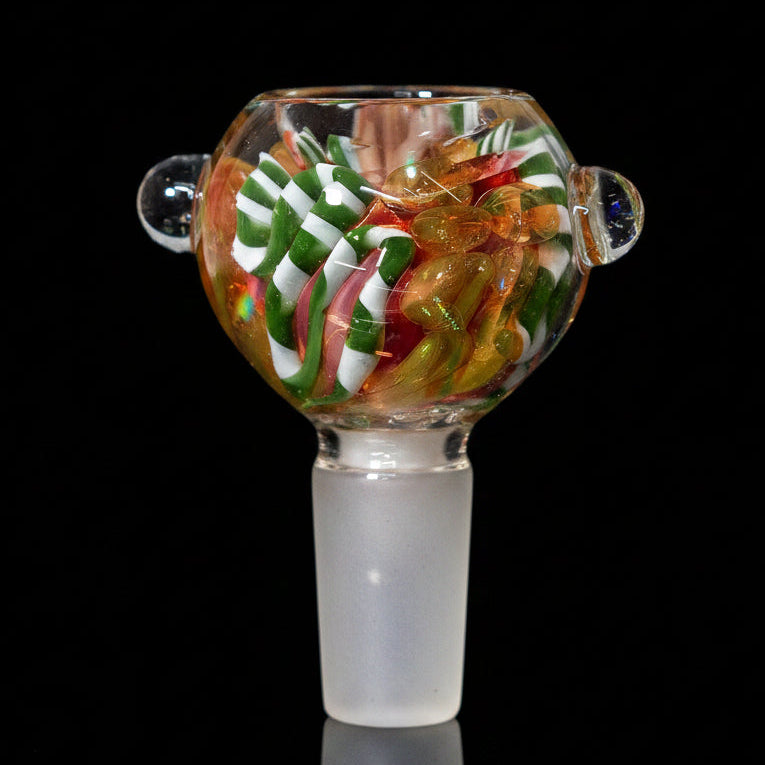 14MM Male-Glass On Glass Slide Bowl Round - SmokeMEGA