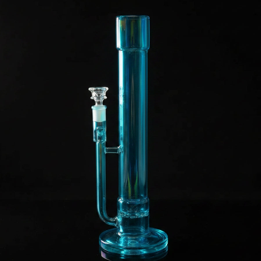 14" Metallic Double Tube In-line Straight Bong - SmokeMEGA