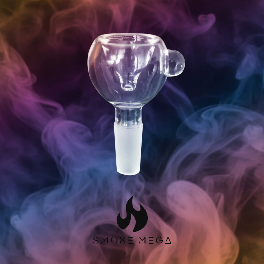 14mm Male- Clear Glass-on-Glass Bowls - SmokeMEGA