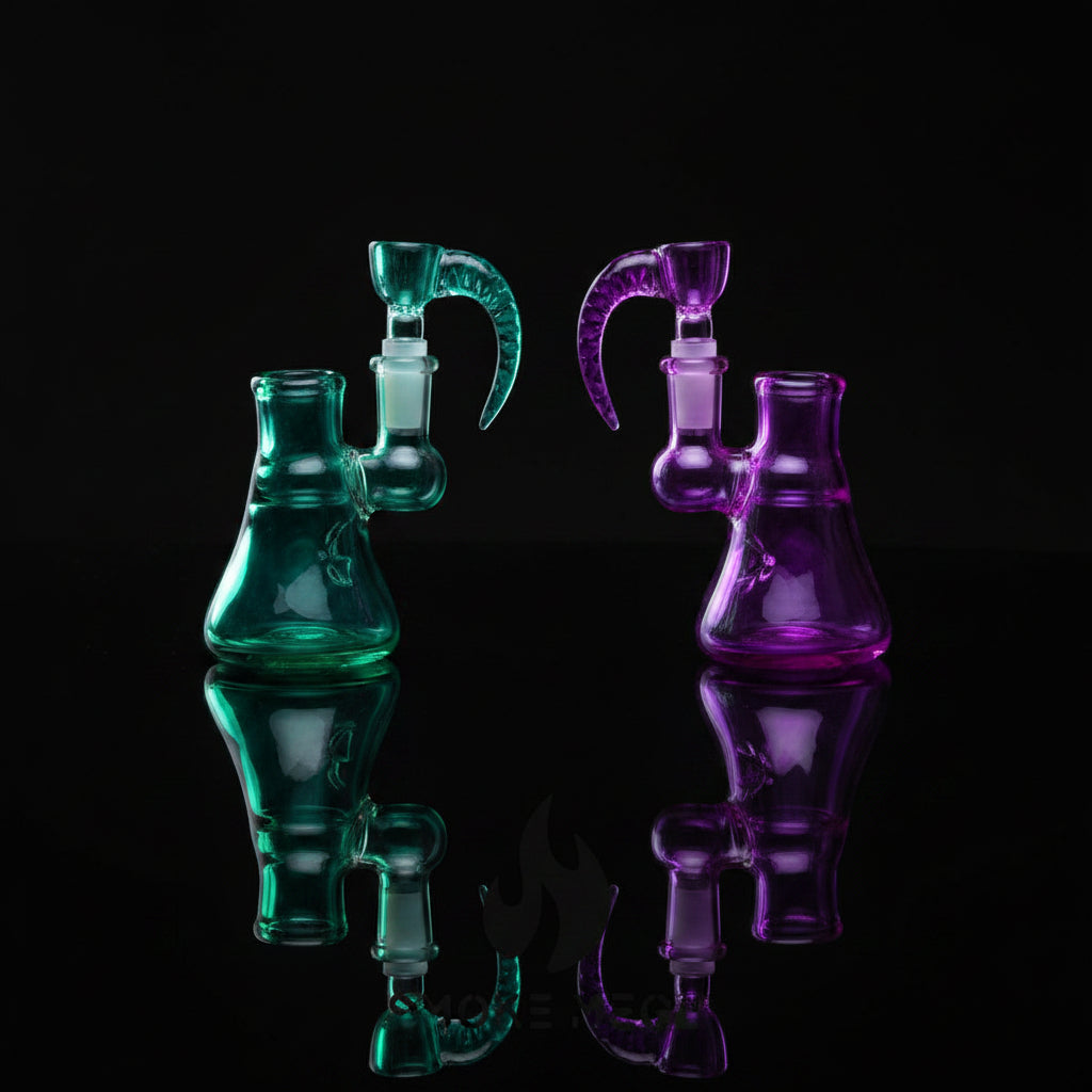 14mm Male Glass Bowl With Horn Handle - SmokeMEGA