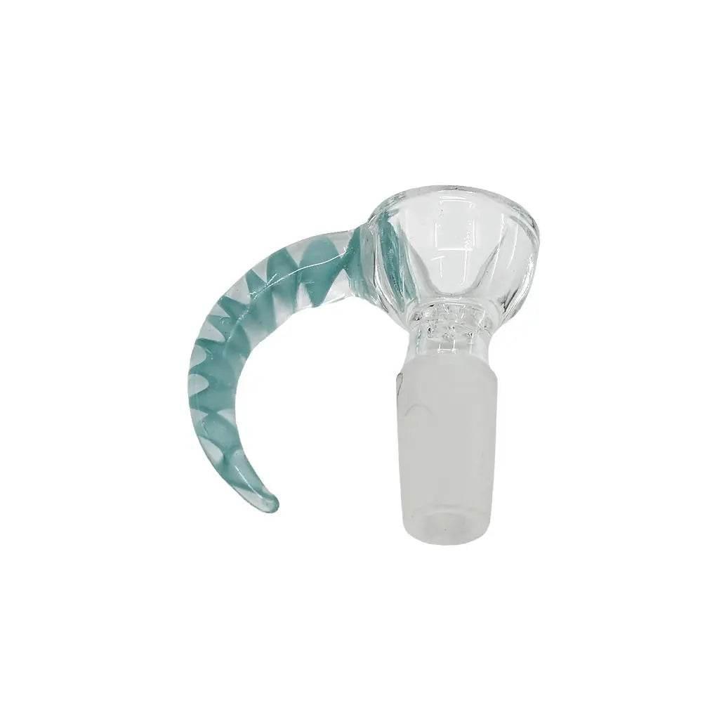 14mm Male Glass Bowl With Horn Handle - SmokeMEGA