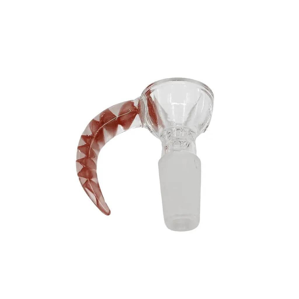14mm Male Glass Bowl With Horn Handle - SmokeMEGA