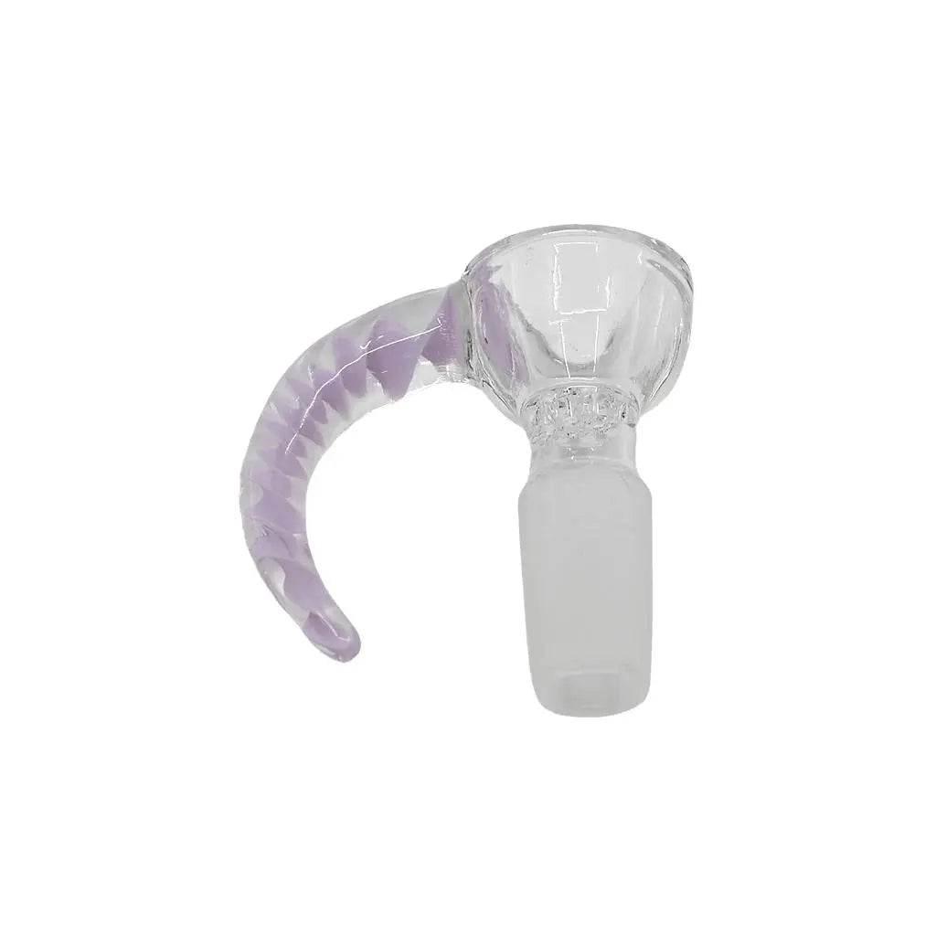 14mm Male Glass Bowl With Horn Handle - SmokeMEGA