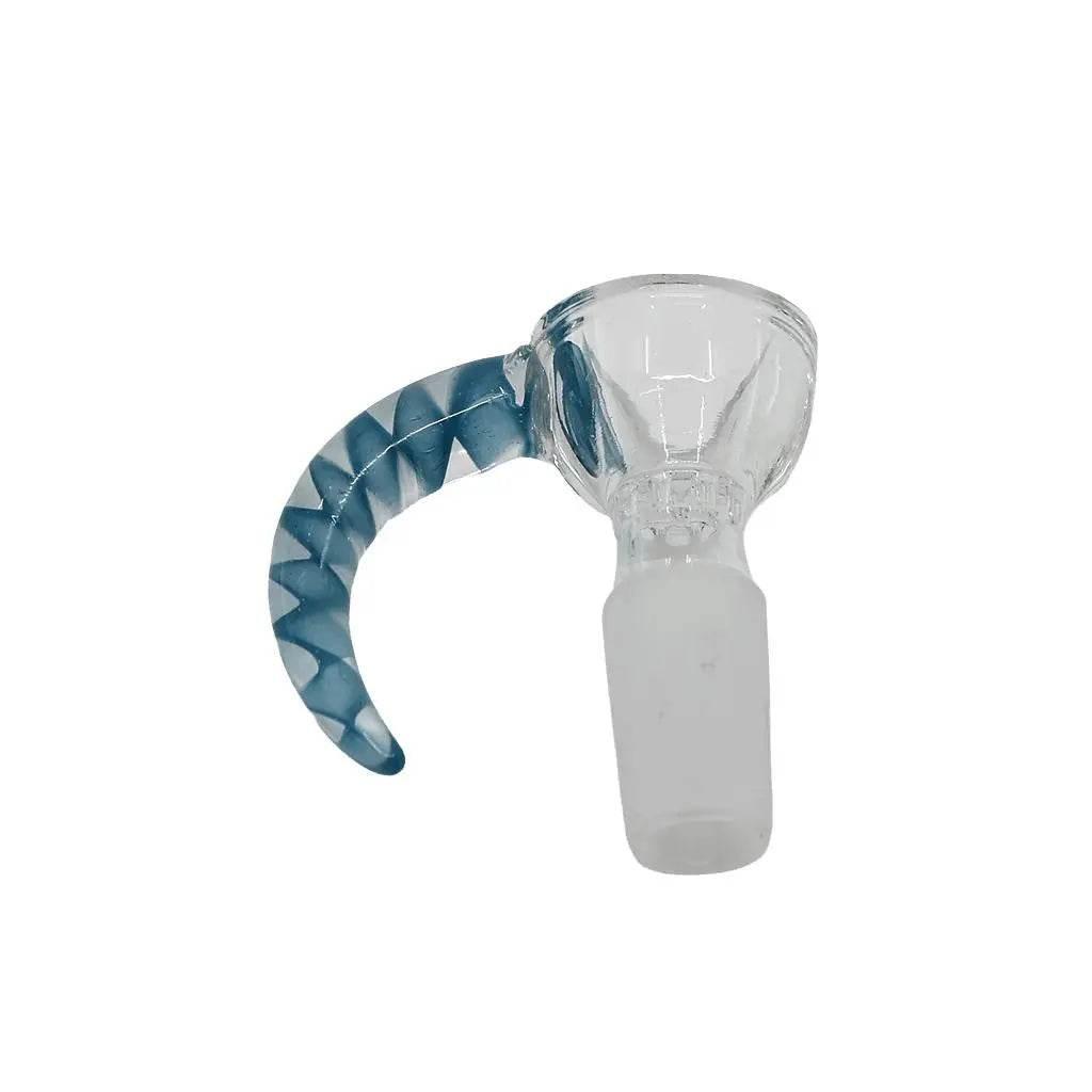 14mm Male Glass Bowl With Horn Handle - SmokeMEGA