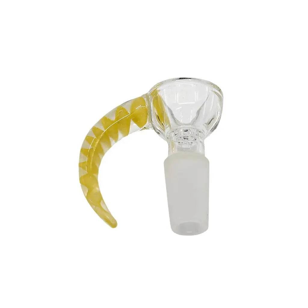 14mm Male Glass Bowl With Horn Handle - SmokeMEGA