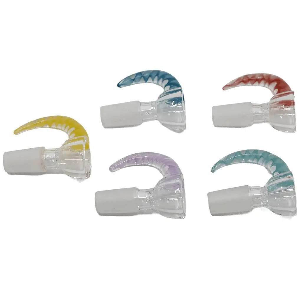 14mm Male Glass Bowl With Horn Handle - SmokeMEGA