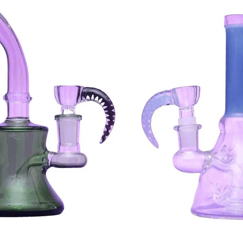 14mm Male Glass Bowl With Horn Handle - SmokeMEGA