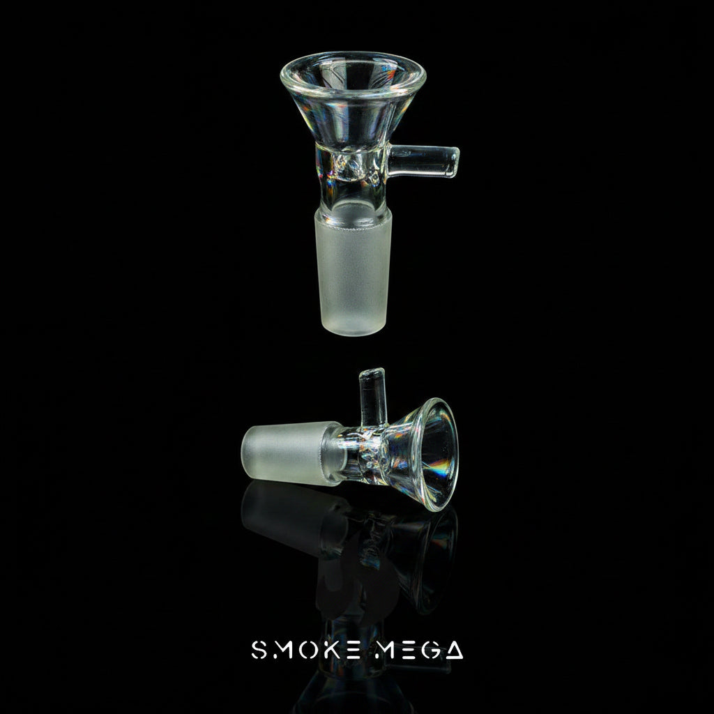 14mm-Male Handled Glass Bowl - SmokeMEGA