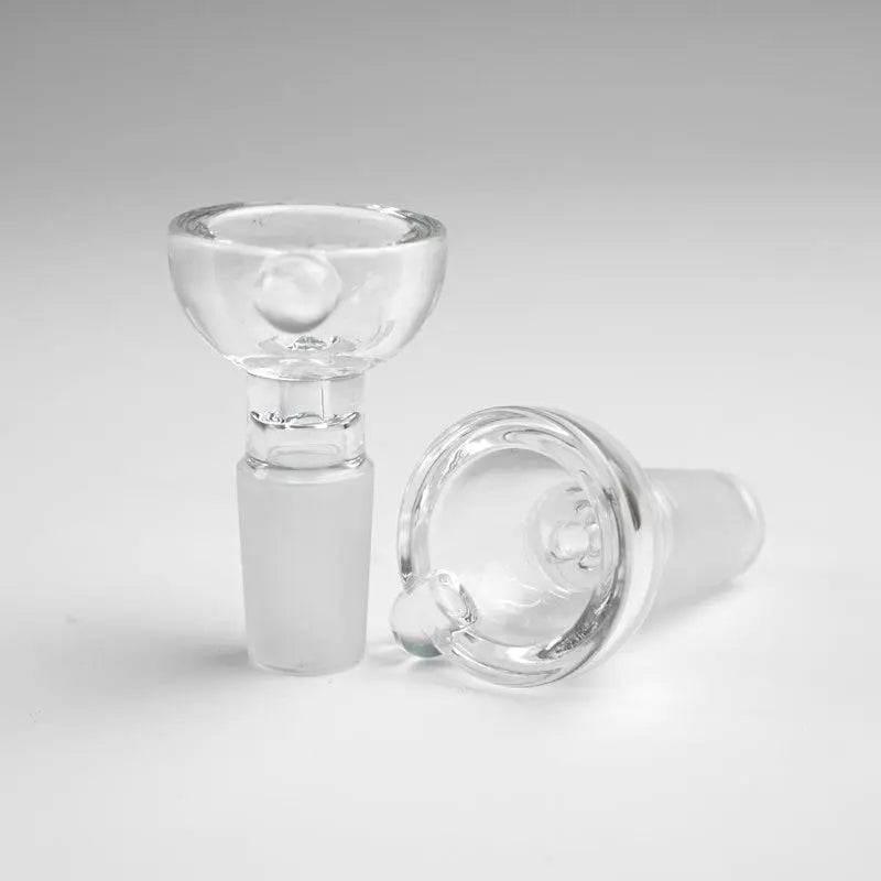 14mm Male- Single Marble Round Dish Funnel Glass Bowl - SmokeMEGA