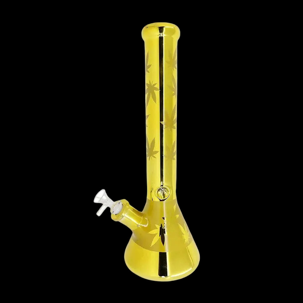 15.5" Metallic Gold Color Beaker Bong