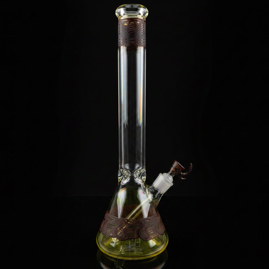 18 Inch 9mm American made Color art Beaker Bong with US logo - SmokeMEGA
