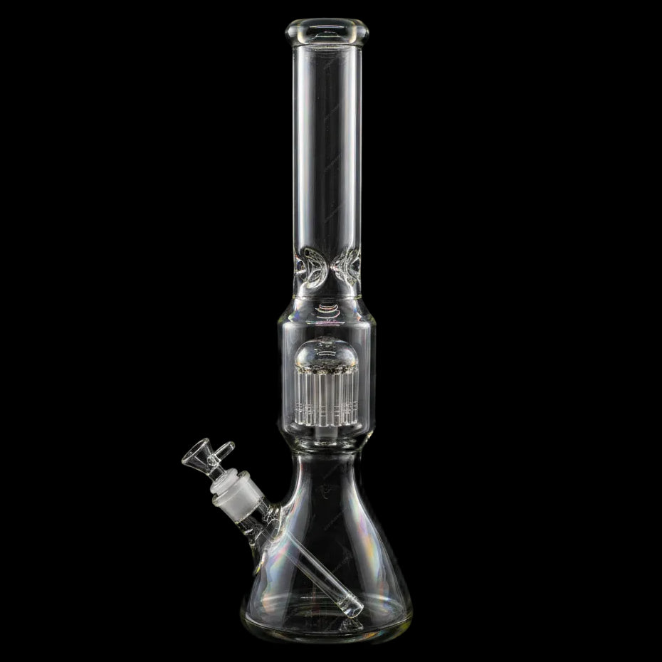18" 12 arms 9 mm Beaker Colored Bottom water Bong
