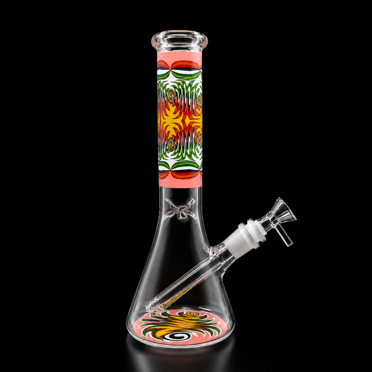 10 Inch Rasta Swirl Glass Beaker Bong | SmokeMEGA