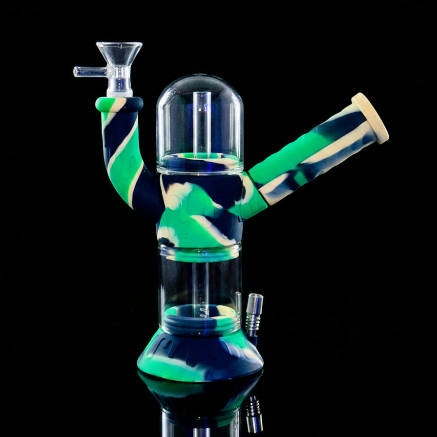 3-in-1 Silicone Water Pipe with Nectar Collector & Secret Storage