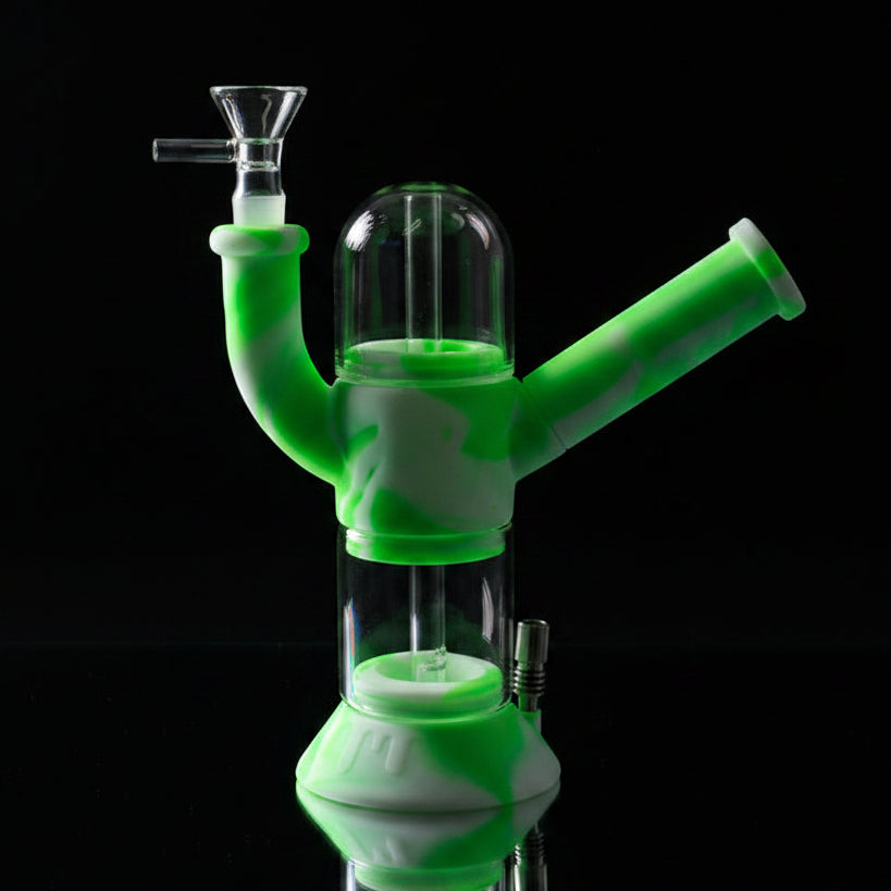 3-in-1 Silicone Water Pipe with Nectar Collector & Secret Storage