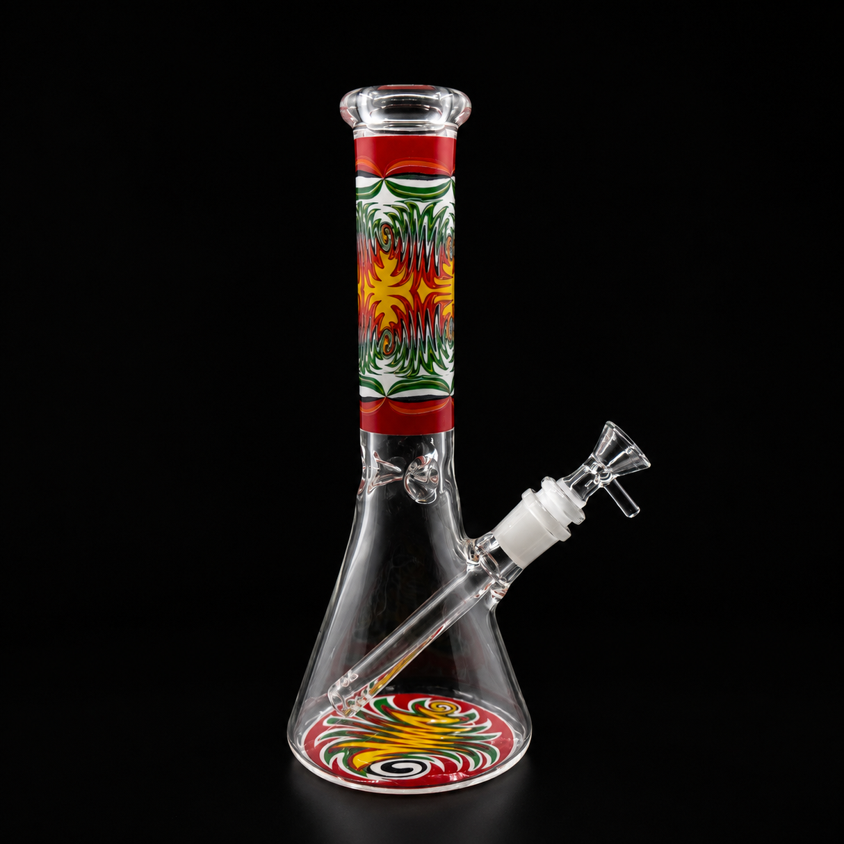 10 Inch Rasta Swirl Glass Beaker Bong | SmokeMEGA