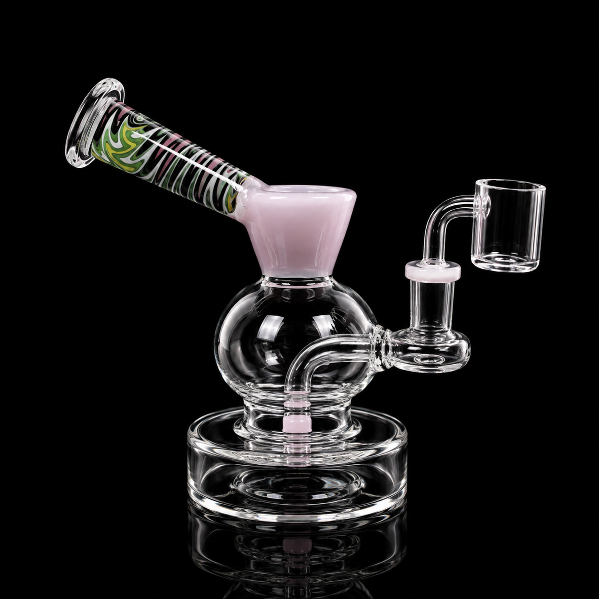 7 Inch Premium Color Accent Bubble Dab Rig | SmokeMEGA