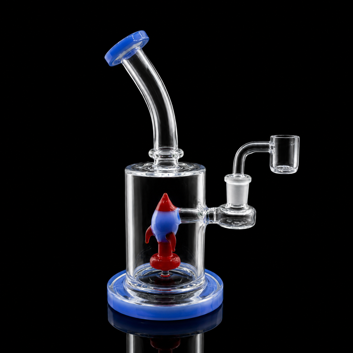 8 Inch Rocket Launch Bent Neck Dab Rig | SmokeMEGA