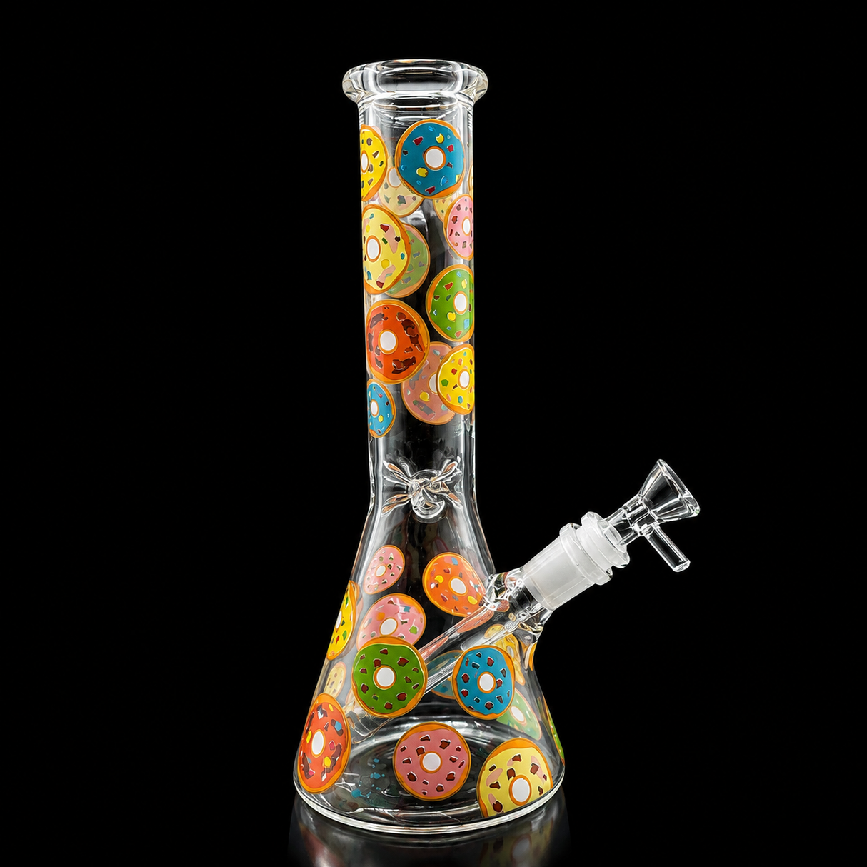10 Inch Colorful Donut Print Beaker Bong | SmokeMEGA