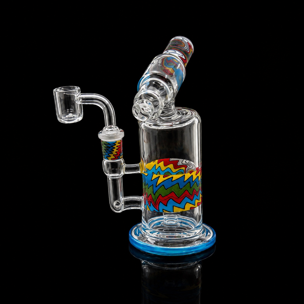 7 Inch Colorful Wig Wag Glass Dab Rig | SmokeMEGA