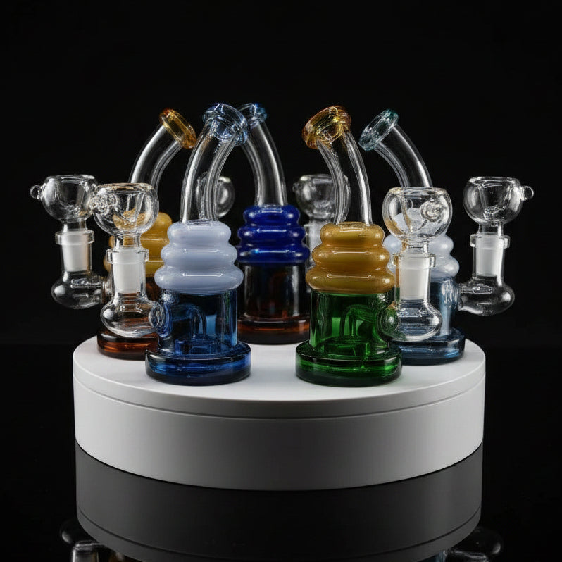 6 Inch Mini Dab Rig | Unique Addition Ice Cream Design - SmokeMEGA