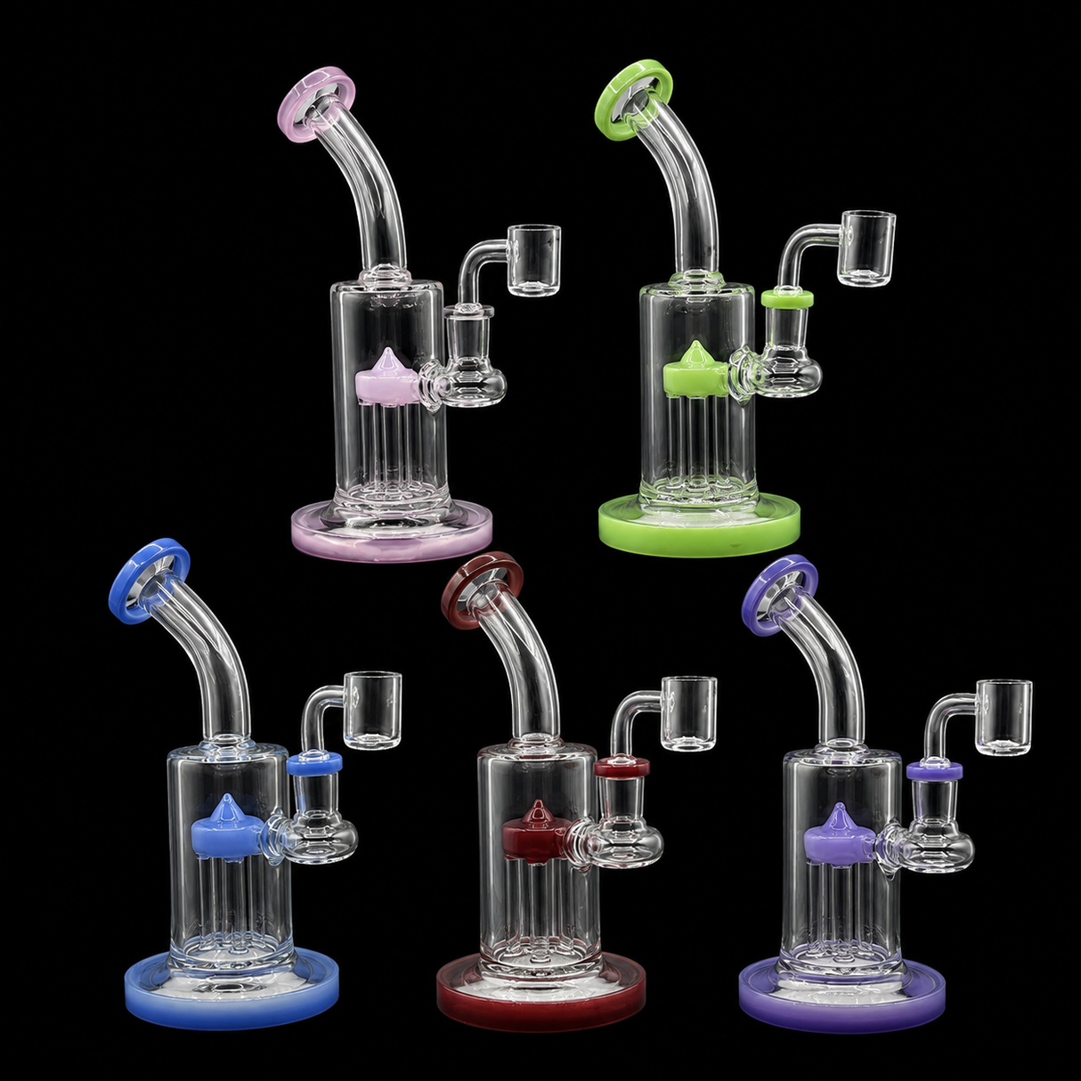 8 Inch Bent Neck Tree Perc Dab Rig | SmokeMEGA