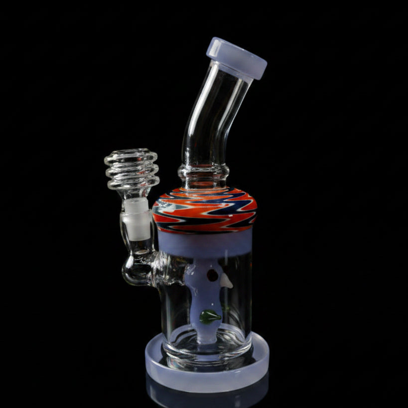 6” Cute Face Color Art Bent Dab Rig