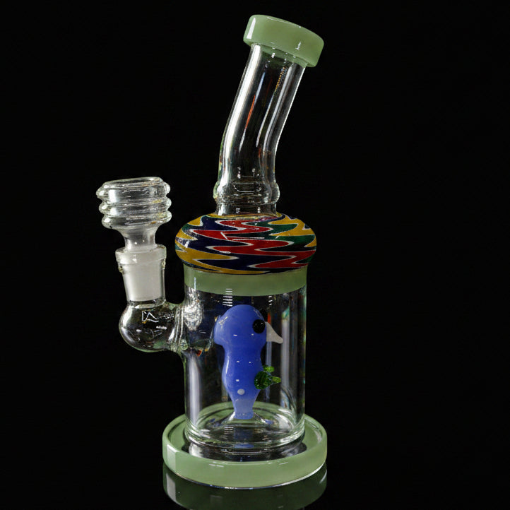 6” Cute Face Color Art Bent Dab Rig