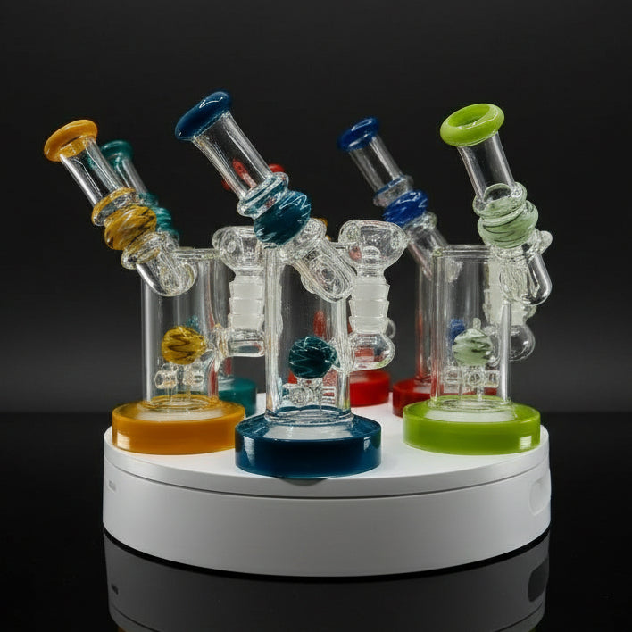 7 Inch Showerhead Dab Rig | Premium Quality Side Card Design - SmokeMEGA