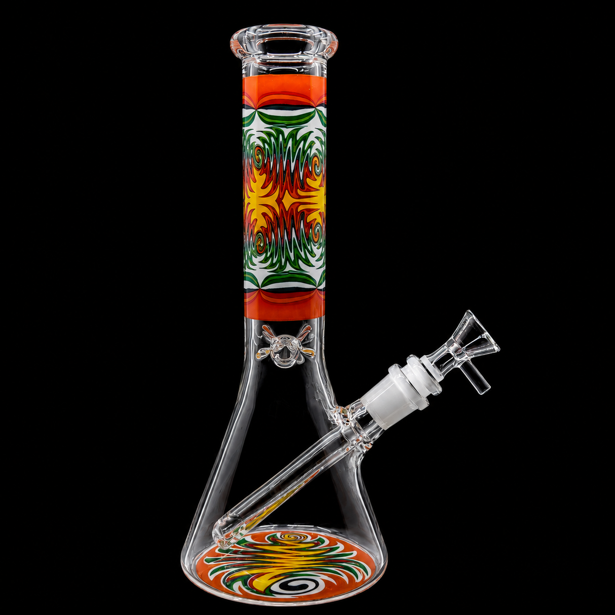 10 Inch Rasta Swirl Glass Beaker Bong | SmokeMEGA