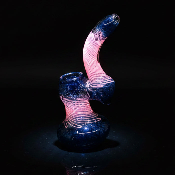 7" Color Art Bubbler with Frit, handcrafted borosilicate glass, vibrant fritted design.